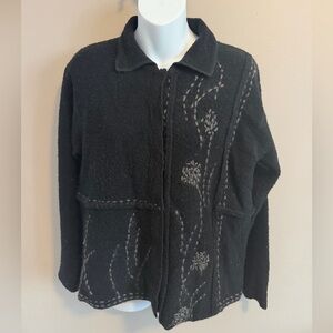 Susan Bristol Vintage 2000 Embroidered Wool Blend Jacket M